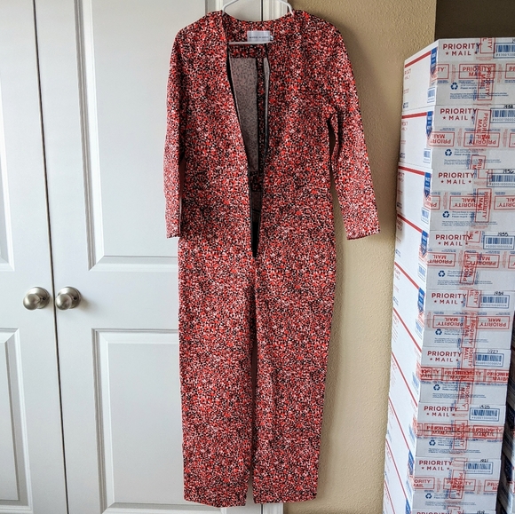 Rebecca Minkoff Clover Jumpsuit Red Multicolor Small NWT - Picture 8 of 9